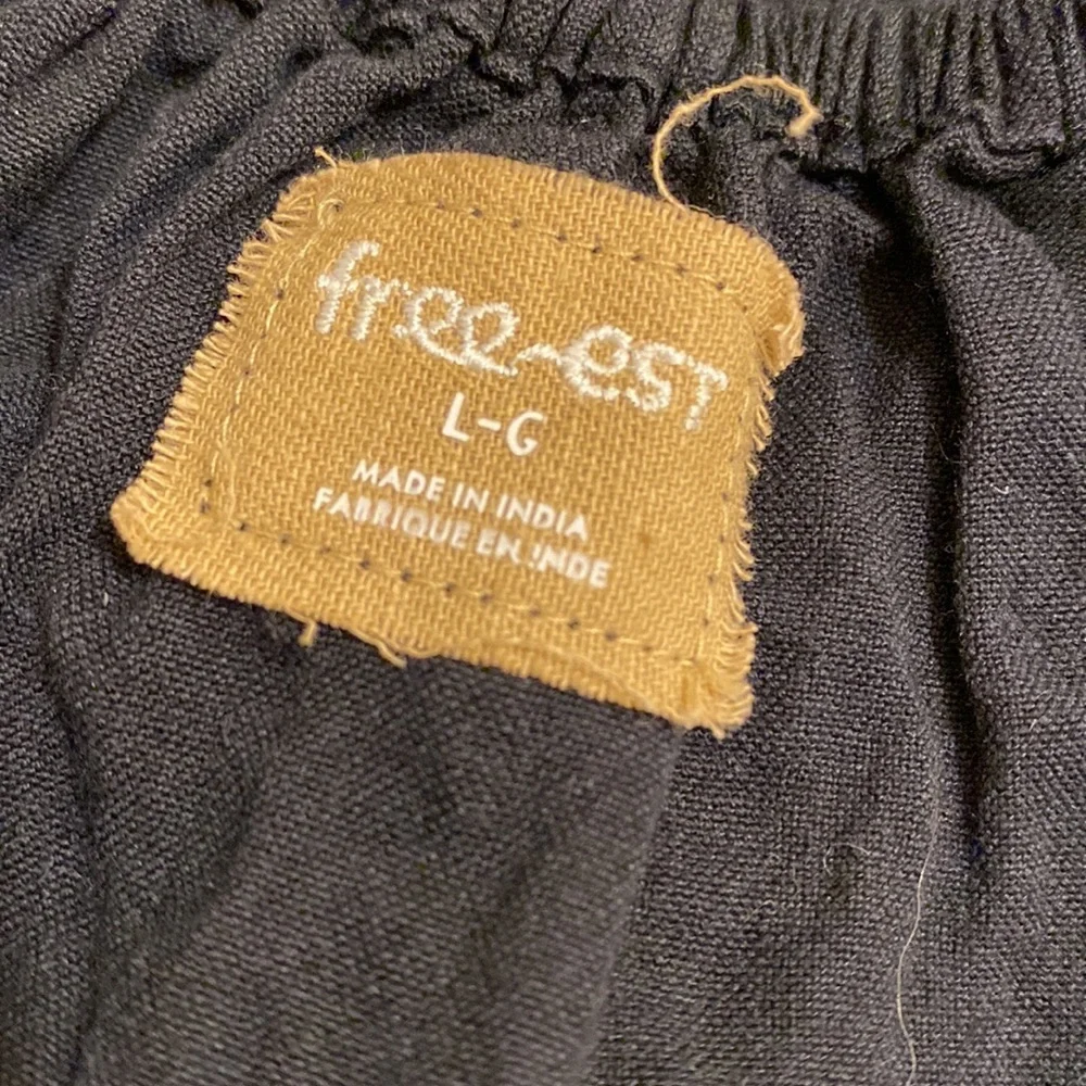 Free People Free- Est Open Black Strappy Maxi Dress with pockets Size L